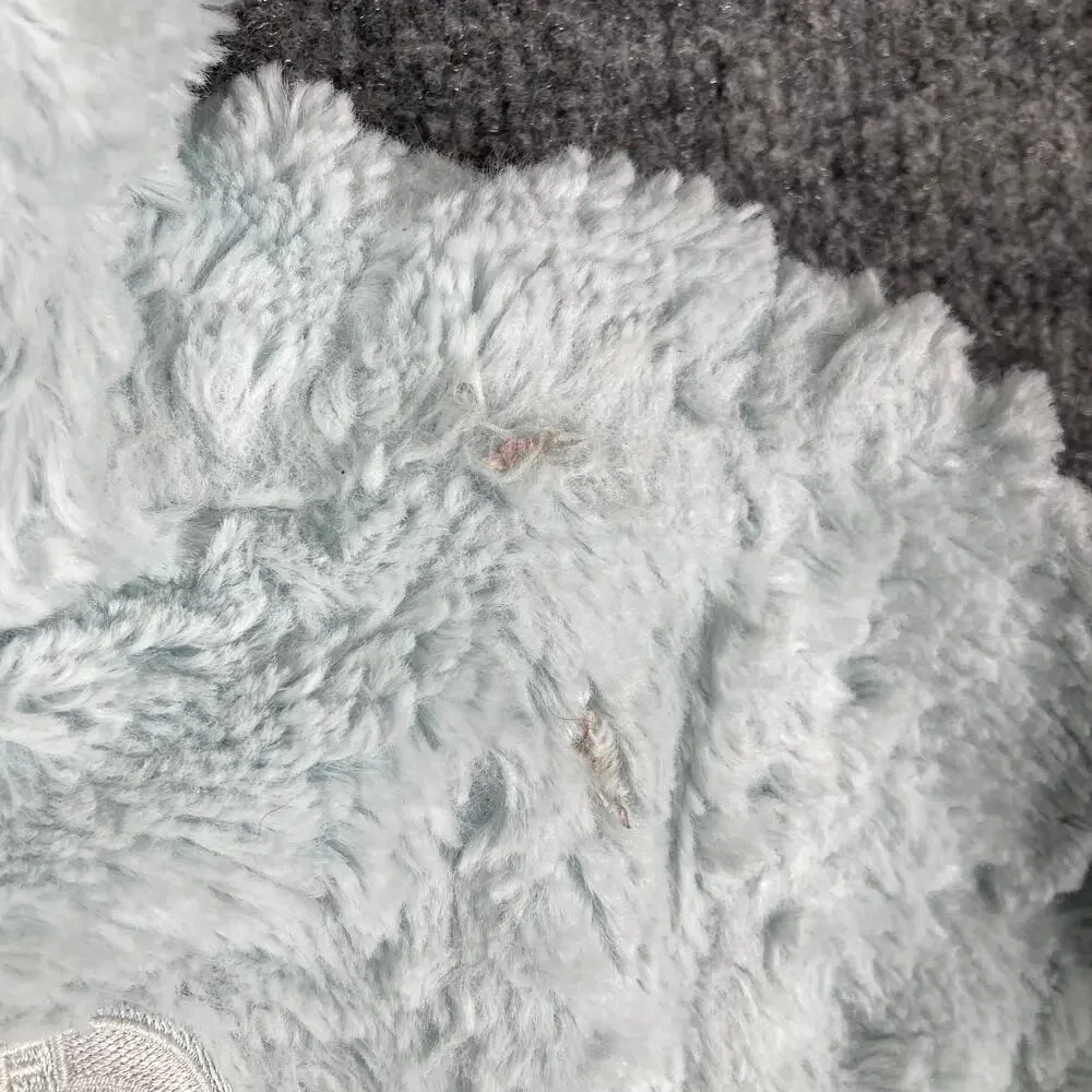 The‎ North Face Jacket Girls M Light Blue Fuzzy Hooded Full Zip